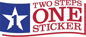 two steps one sticker