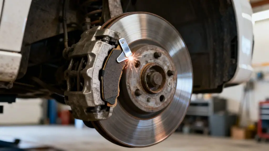 brake pad wear indicator worn brake