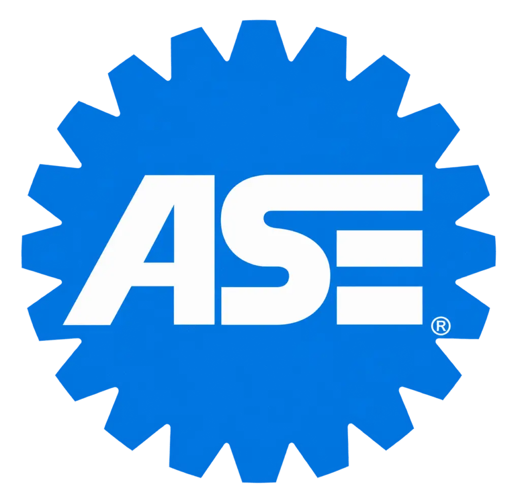 ASE Certified Technician Blue Gear Logo – Express Lube & Car Care Plano