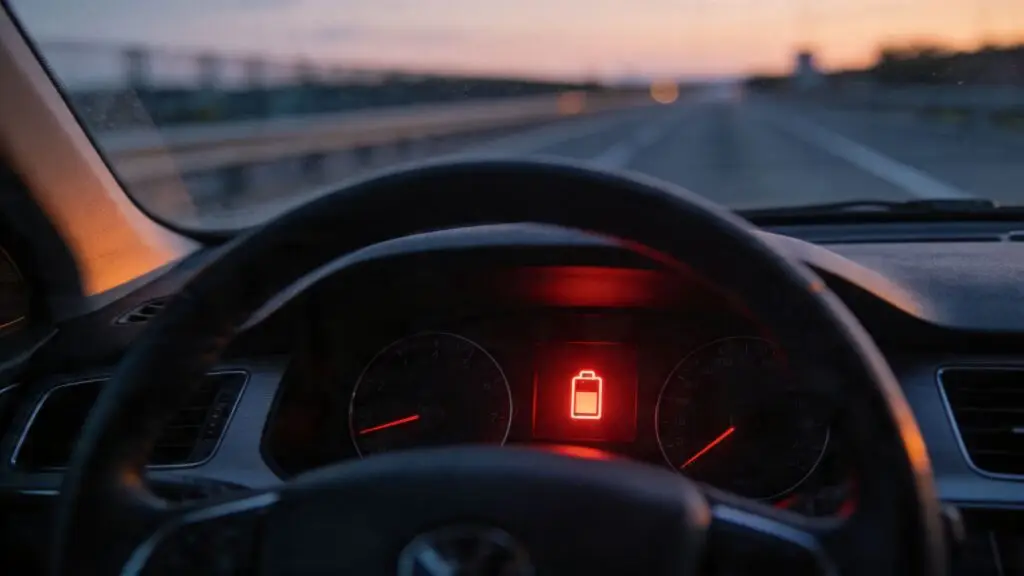 battery light comes on while driving warning light