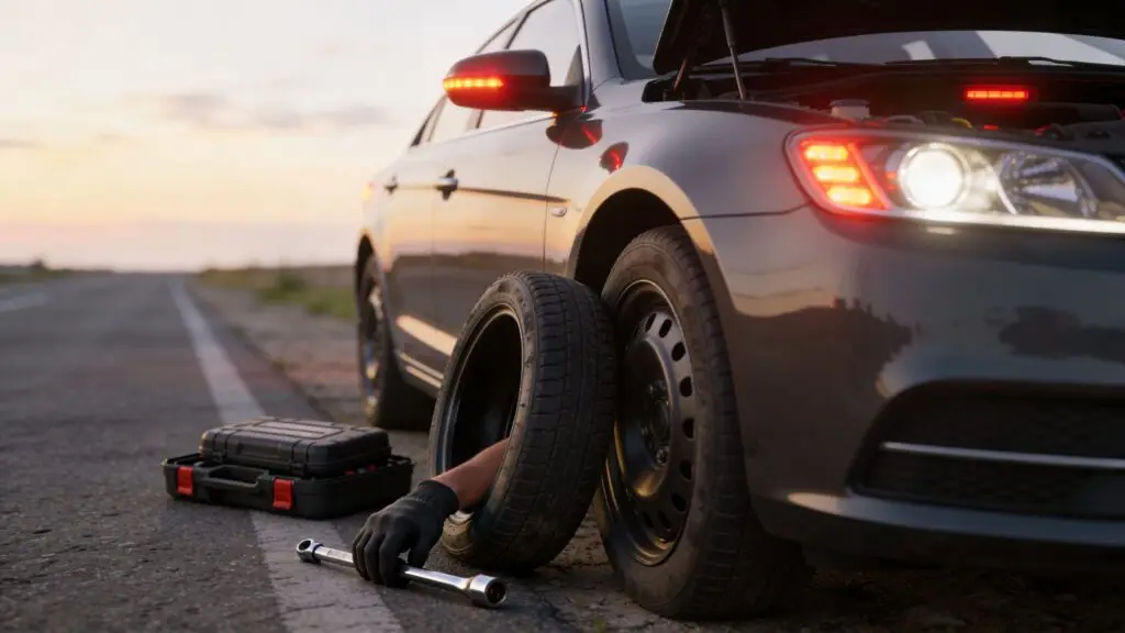 can i drive on a flat tire tire change