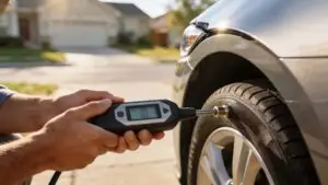 check tire pressure tire gauge