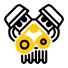 Engine repair and diagnostics icon for professional auto engine service in Plano, TX