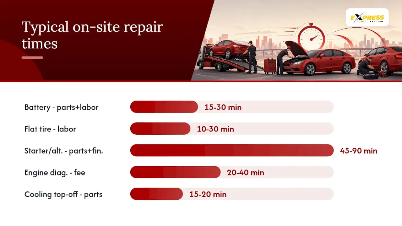 Comparison of repair times and costs for mobile mechanics