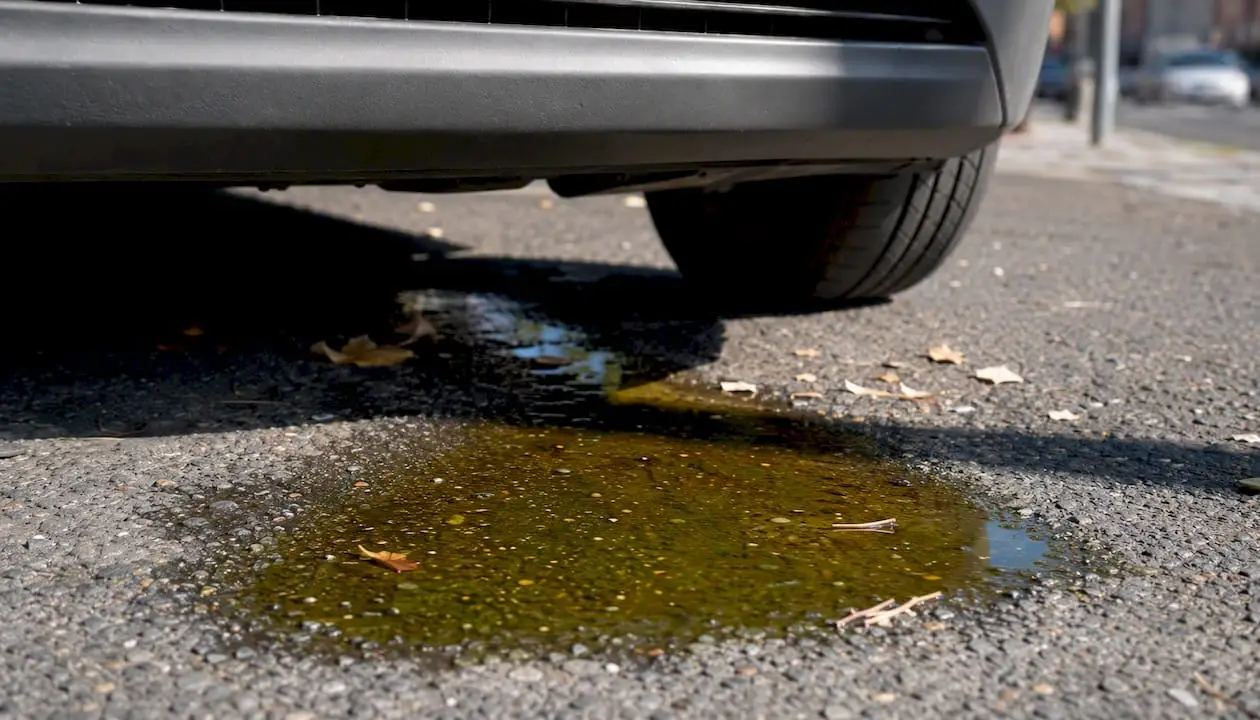 Coolant leak puddle under car