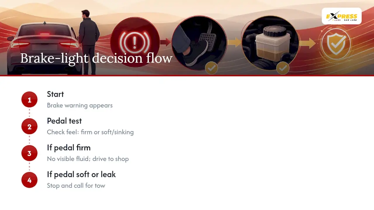 Brake warning light urgency decision flow
