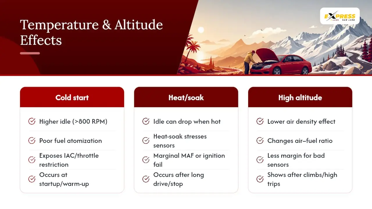 How Temperature and Altitude Affect Idle Stalling — overview diagram