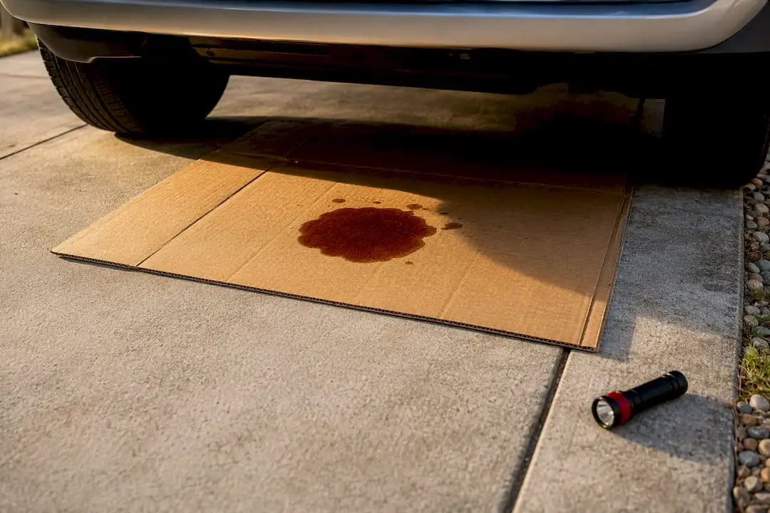 Cardboard catching power steering fluid