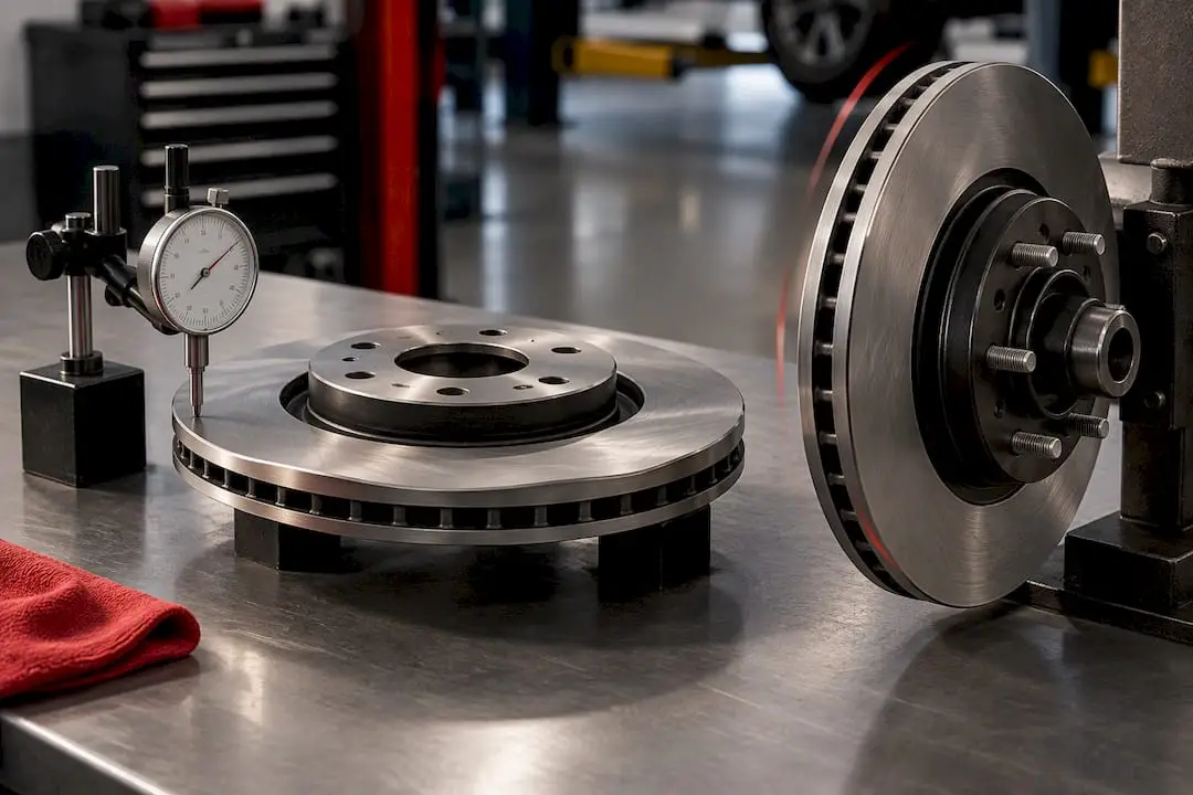 Illustration of rotor thickness and runout