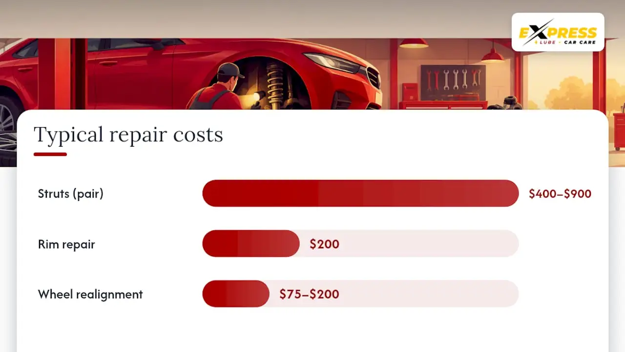 Typical repairs, parts replaced, and cost drivers — overview diagram