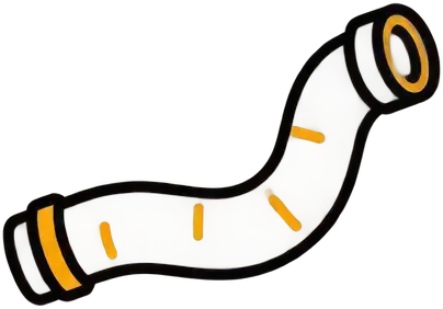 Glowing curved horn icon on a dark background