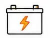 Battery icon with orange lightning bolt