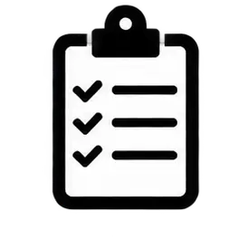 Black clipboard with three checked list items
