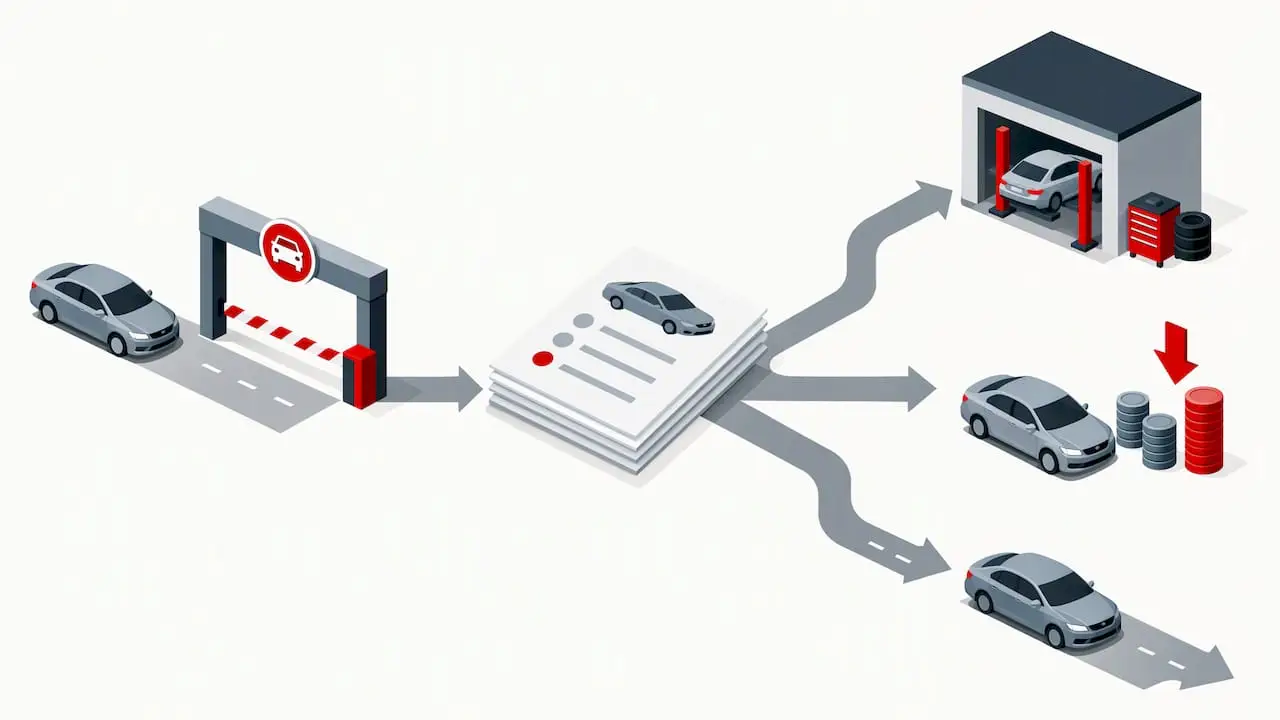 Three choices after car inspection report