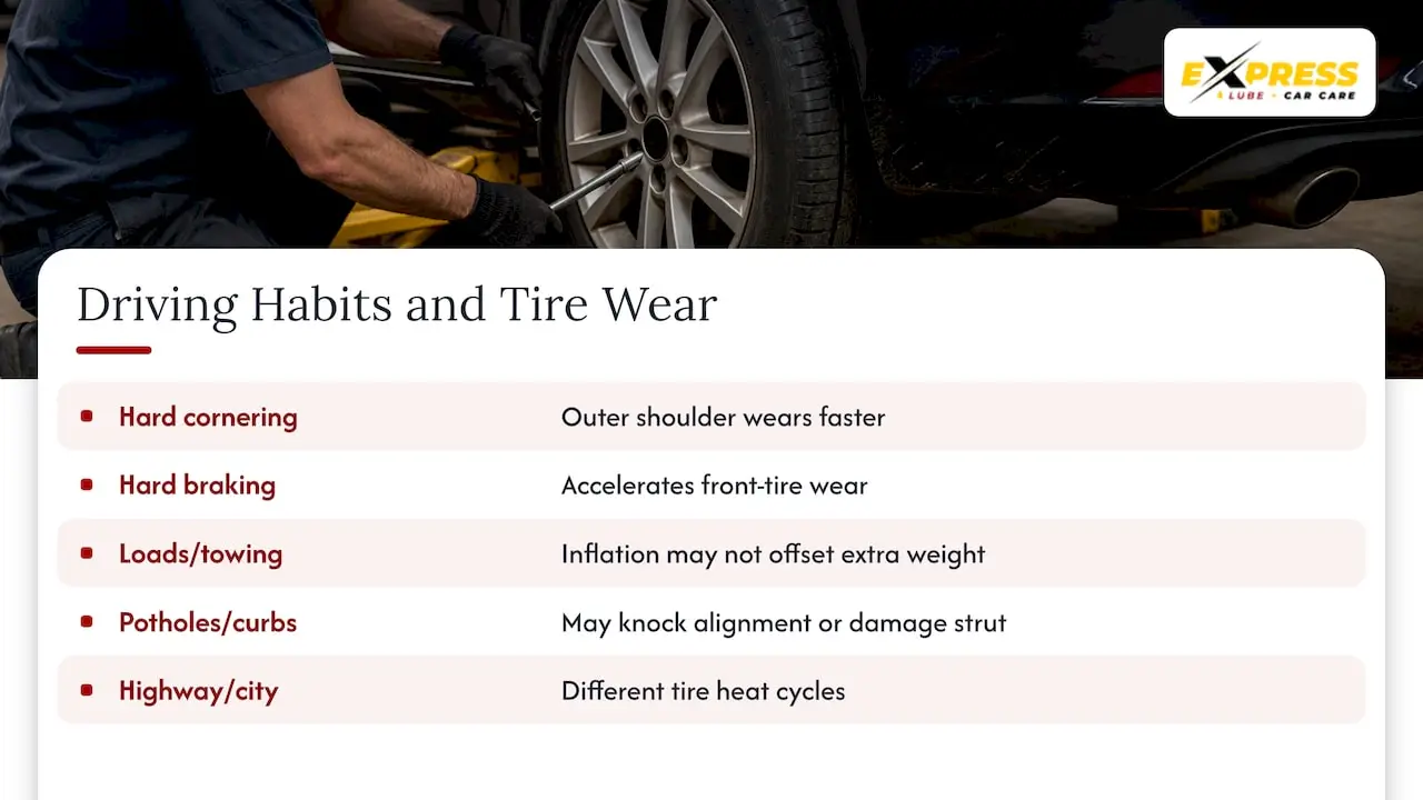 Driving habits that affect tire wear