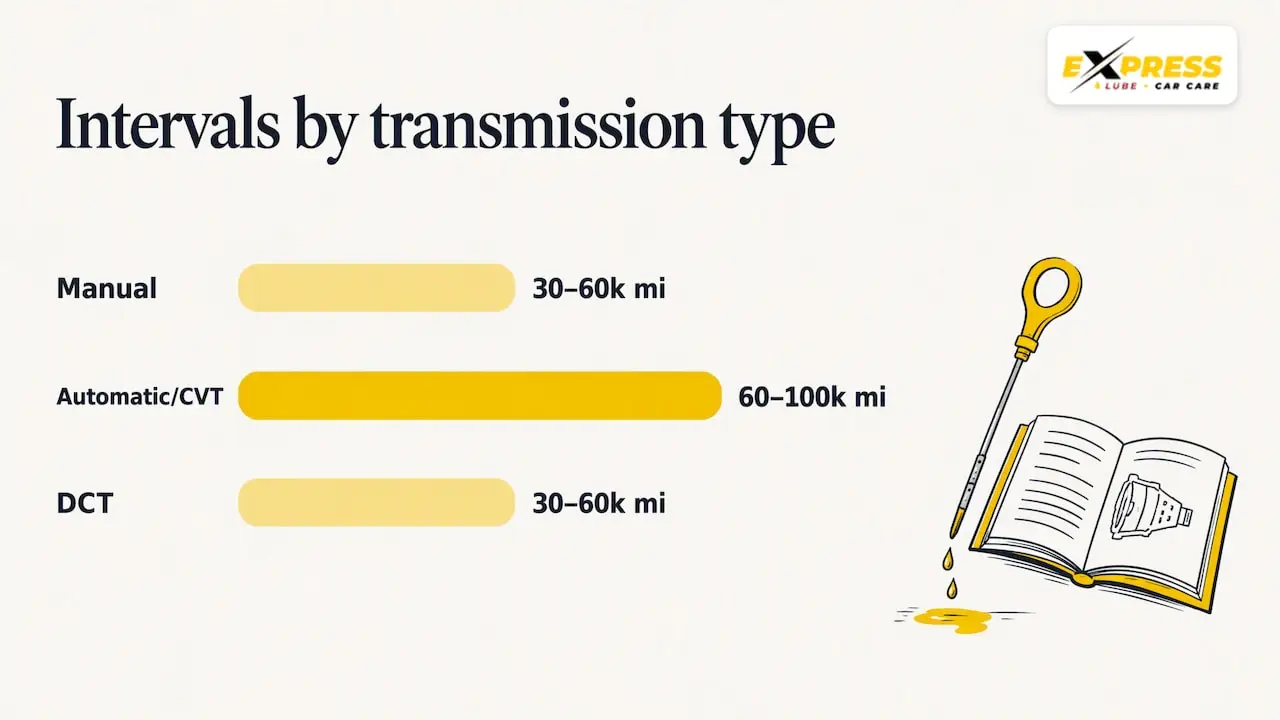 Recommended intervals by transmission type — overview diagram
