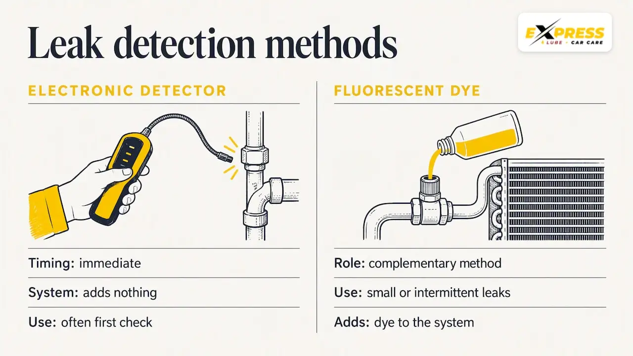 Comparison of electronic leak detection and dye testing