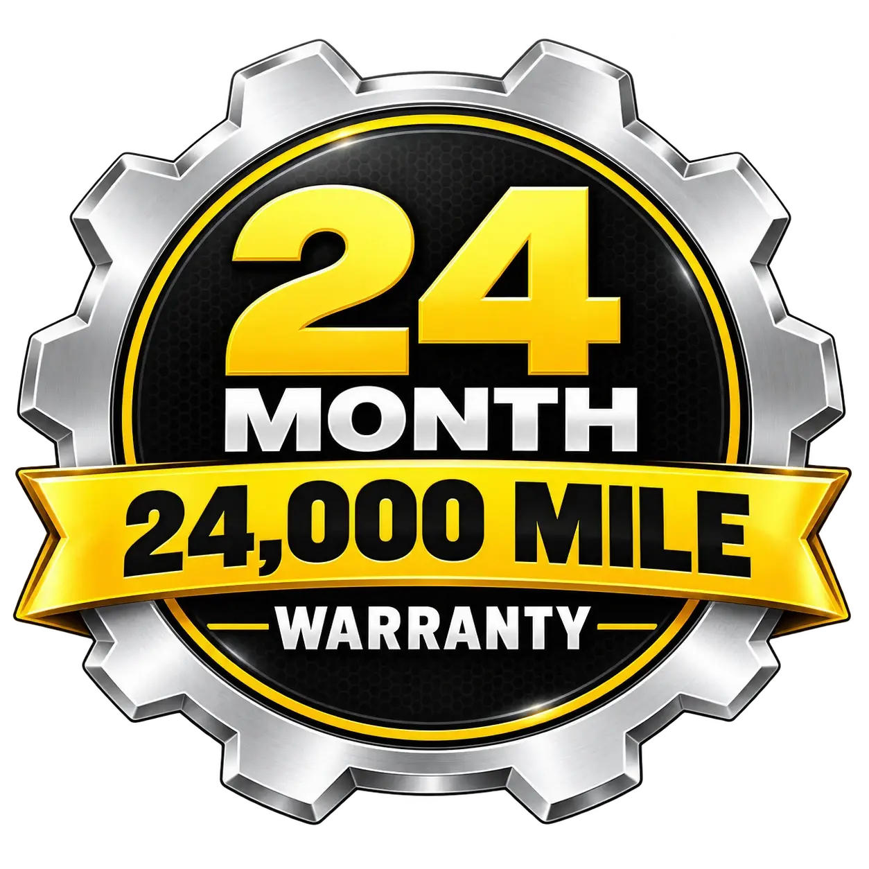 24-Month / 24,000-Mile Auto Repair Warranty Badge at Express Lube & Car Care in Plano, TX