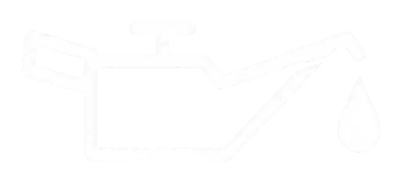White fuel nozzle icon with dripping liquid drop