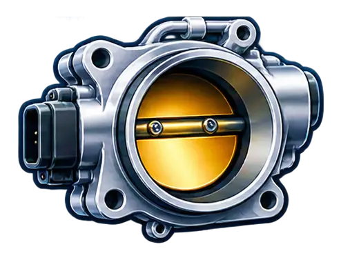 Automotive electronic throttle body with gold butterfly valve